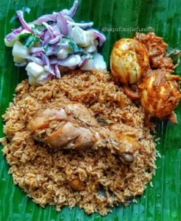 🤩 36736d04 nourriture, biryani, indien, riz, poulet, oeuf, salade telegram sticker