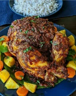 🤩 718d284d nourriture, poulet, rôti, dîner, repas, volaille, carottes, pommes de terre, riz telegram sticker