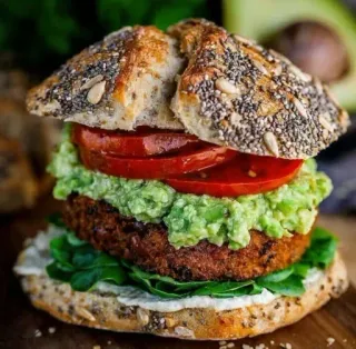 🤩 f8fdd99b sandwich, burger, vegan, avocat, tomate, végétarien telegram sticker