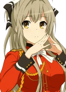 🤨 5544bb3b anime, girl, military uniform, red jacket, character whatsapp sticker