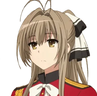 😐 bca3cb4b anime, military uniform, female character, formal attire, cartoon whatsapp sticker