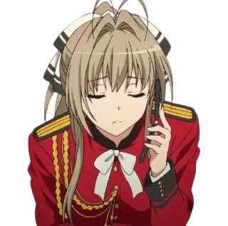😌 eeba61a4 anime, military uniform, cartoon, female, sad whatsapp sticker