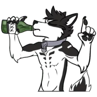 🍺 040a68d3 antropomórfico, furry, lobo, bebendo, álcool whatsapp sticker