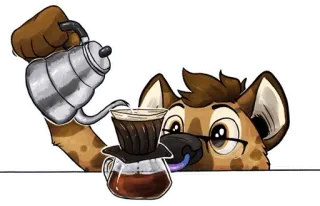 ☕ 111495ae café, animal, peludo, bebida, desenho animado whatsapp sticker