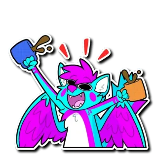 ☕️ 1623fd4a Furry, Anthro, Desenho animado, Bebida, Animado whatsapp sticker