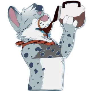 ☕ 25cb2aae cão, bebida, antropomórfico, peludo, café whatsapp sticker