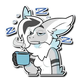 ☕️ 46a2714d Zzz sonolento, café, animal, desenho animado, preguiçoso, zzz whatsapp sticker