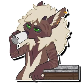 ☕️ 63e5c864 Furry, Anthro, Bebendo, Desenho animado whatsapp sticker