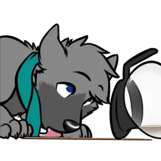 ☕ 69a5b2ea cão, animal, lambendo, desenho animado, fofo, animal de estimação whatsapp sticker