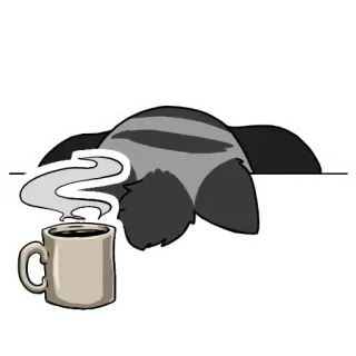 💤 77061abc gato, café, sonolento, caneca, animal whatsapp sticker