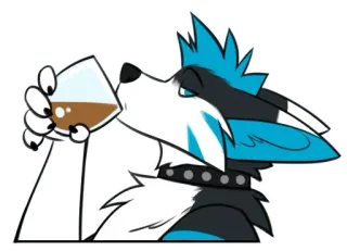 🥃 78782c4c Furry, Lobo, Bebendo, Desenho animado, Animal, Bebida whatsapp sticker
