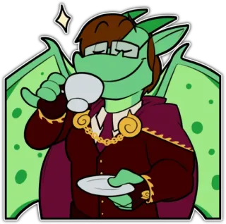 ☕️ 9a5b3536 dragão, chá, fantasia, desenho animado, antropomórfico whatsapp sticker