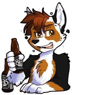 🍻 a0e9a31e 805 cachorro, cerveja, álcool, bebida, peludo, desenho animado whatsapp sticker