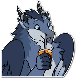🥤 a19ef7f9 dragão, antro, bebida, furry, fofo, desenho animado whatsapp sticker