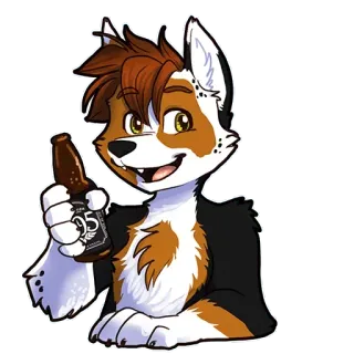 🍺 b59f08c6 Furry, Desenho animado, Antropomórfico, Animal, Cerveja, Álcool whatsapp sticker