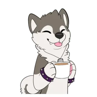 ☕️ b8e82e95 cachorro, café, adesivo, desenho animado, animal whatsapp sticker