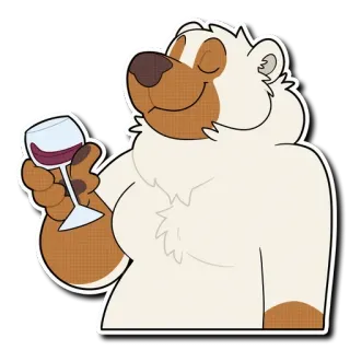 🍷 ea35d626 urso, vinho, copo, animal, desenho animado, fofo, bebendo whatsapp sticker
