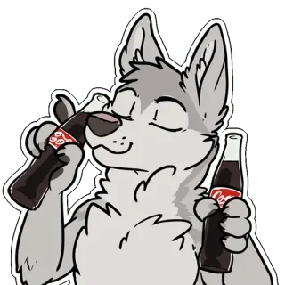 🥤 fd6ae172 Furry, Lobo, Bebendo, Coca-Cola, Refrigerante whatsapp sticker