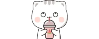 🔰 103896cf mèo, nhãn dán, sữa lắc, dễ thương, động vật whatsapp sticker