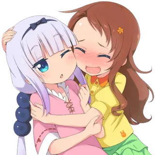 😊 597626cf Anime, Desenho animado, Amizade, Abraço, Fofo, Kawaii telegram sticker