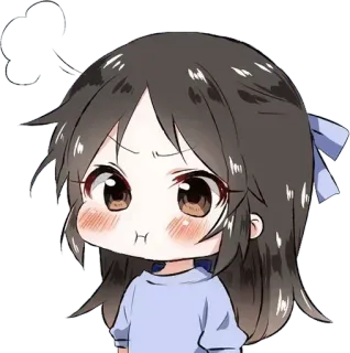 😡 9d1fcfb7 Anime, Desenho animado, Chibi, Menina, Bonito, Sticker telegram sticker