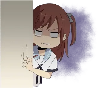👀 d651ba83 anime, menina, uniforme escolar, frustrada, espreitando telegram sticker