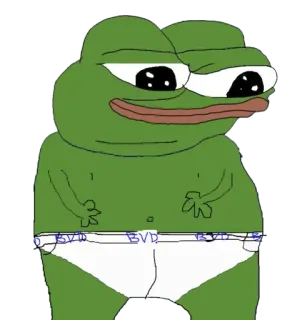 😎 2cefc933 Pepe the Frog BVD BVD BVD rana, meme, cartone animato, cultura internet whatsapp sticker
