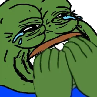 😂 301c6ff7 Pepe the Frog pepe, rana, meme, meme di internet, pianto, triste, kek whatsapp sticker