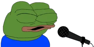 🎤 327d1baa Pepe the Frog pepe, rana, microfono, meme whatsapp sticker