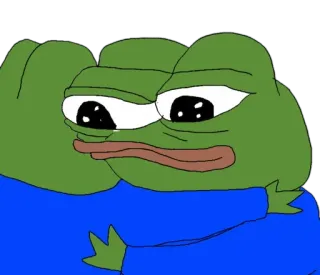 ❤️ 4459315b Pepe the Frog pepe, rana, meme, triste whatsapp sticker