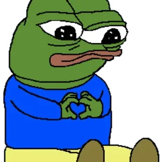 ❤️ 52e25fe1 Pepe the Frog Pepe, rana, meme, triste, amore, cuore whatsapp sticker