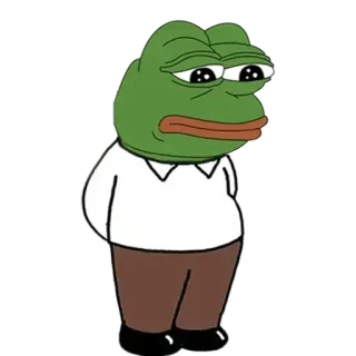 😞 9f1efe93 Pepe the Frog pepe, rana, triste whatsapp sticker