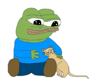 ❤️ bc3c6b77 Pepe the Frog Pepe la Rana, cartone animato, meme, rana, gatto, animale domestico whatsapp sticker