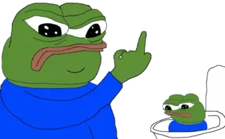 🖕 ea318aba Pepe the Frog Pepe la Rana, offensivo, dito medio, meme whatsapp sticker