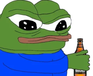🍾 f6e951b9 Pepe the Frog KARJALA pepe, rana, karjala, birra, bere whatsapp sticker