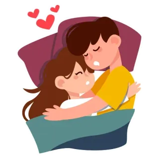 ❤️ 0ccc9f16 カップル, 愛, 恋愛, ベッド, アニメ, ロマンス telegram sticker