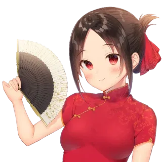 🌈 e4845abd Kaguya Shinomiya Kaguya-sama: Love Is War anime, fan, red dress, Kaguya, Shinomiya, cartoon telegram sticker
