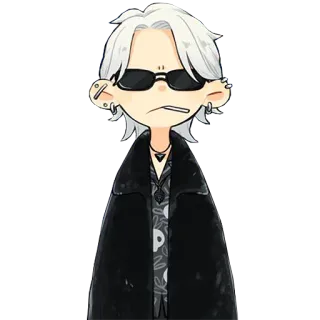 😎 7ab437df การ์ตูน, แว่นกันแดด, เสื้อโค้ท, ตัวละคร, ต่างหู, อีโม whatsapp sticker