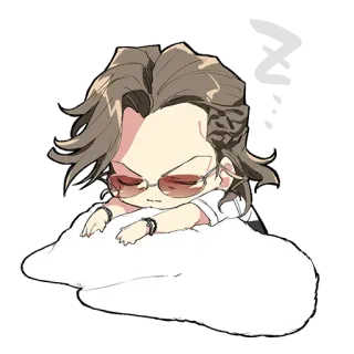 😴 8db9f67f จิบิ, แว่นกันแดด, การ์ตูน, ง่วง, น่ารัก, อนิเมะ whatsapp sticker