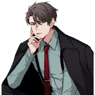 😒 cc57b9f1 ผู้ชาย, ธุรกิจ, สูท, เนคไท, หล่อ, ตัวละคร whatsapp sticker