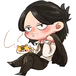 ☕️ d417fa11 จิบิ, ตัวละคร, การ์ตูน, คาวาอิ, น่ารัก, สไตล์อนิเมะ whatsapp sticker