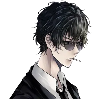 😎 d46b1252 อนิเมะ, ตัวละคร, แว่นกันแดด, บุหรี่, ผู้ชาย, ภาพประกอบ whatsapp sticker