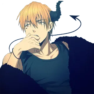 🤔 f56d5512 อนิเมะ, ปีศาจ, ปีศาจ, เขา, แฟนตาซี, ผู้ชาย whatsapp sticker