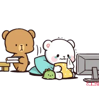 😪 3fa73eac ours, triste, pleurer, dessin animé, animal, mignon telegram sticker