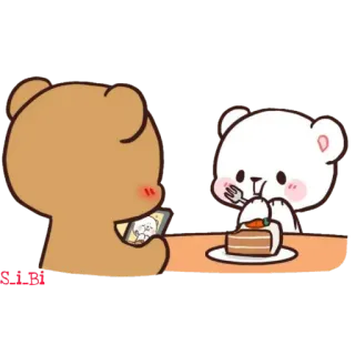😻 4ff583f6 禁止触摸 mignon, ours, dessin animé, nourriture, dessert telegram sticker