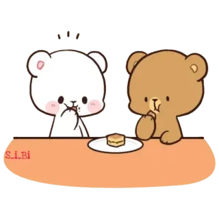 😇 79d1af55 S_i_Bi ours, dessin animé, mignon, dessert, animaux, kawaii telegram sticker