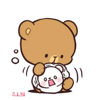 😆 95676e9a 젤귀 ours, mignon, dessin animé, câlin, adorable telegram sticker