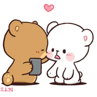😨 ac2fa2f5 K.L.M ours, dessin animé, mignon, amour, autocollant, kawaii, coeur, animation telegram sticker