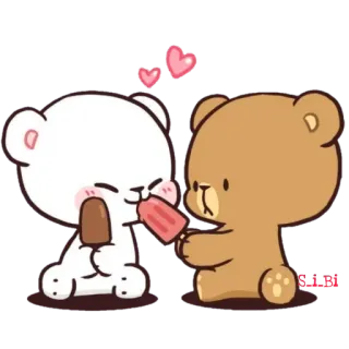 🍦 bdb6c282 mignon, ours, glace, amour, kawaii, dessin animé, animaux telegram sticker