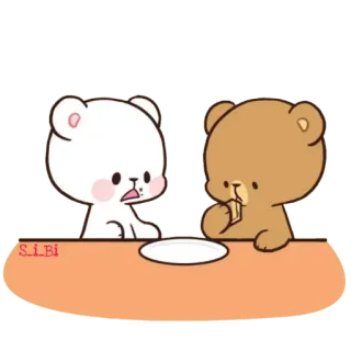 😨 d44ba569 mignon, dessin animé, ours, nourriture, dessert telegram sticker